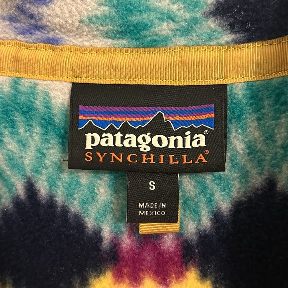 Patagonia Pullover Synchilla Snap T Blue Timber Twist Fleece Pullover Size Small - Picture 9 of 15
